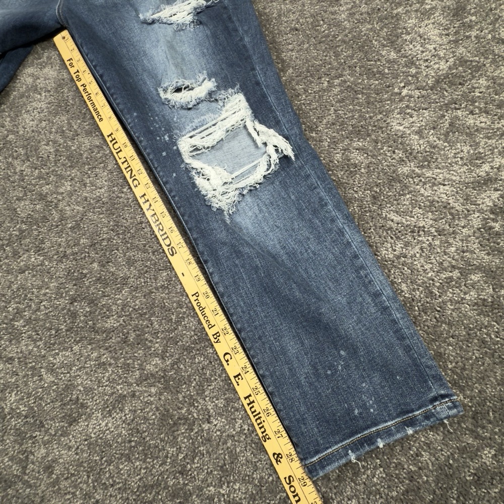 Judy Blue Jeans Women's 16W Boyfriend Fit Distressed Denim Splatter JB82363MD-PL - Picture 7 of 10